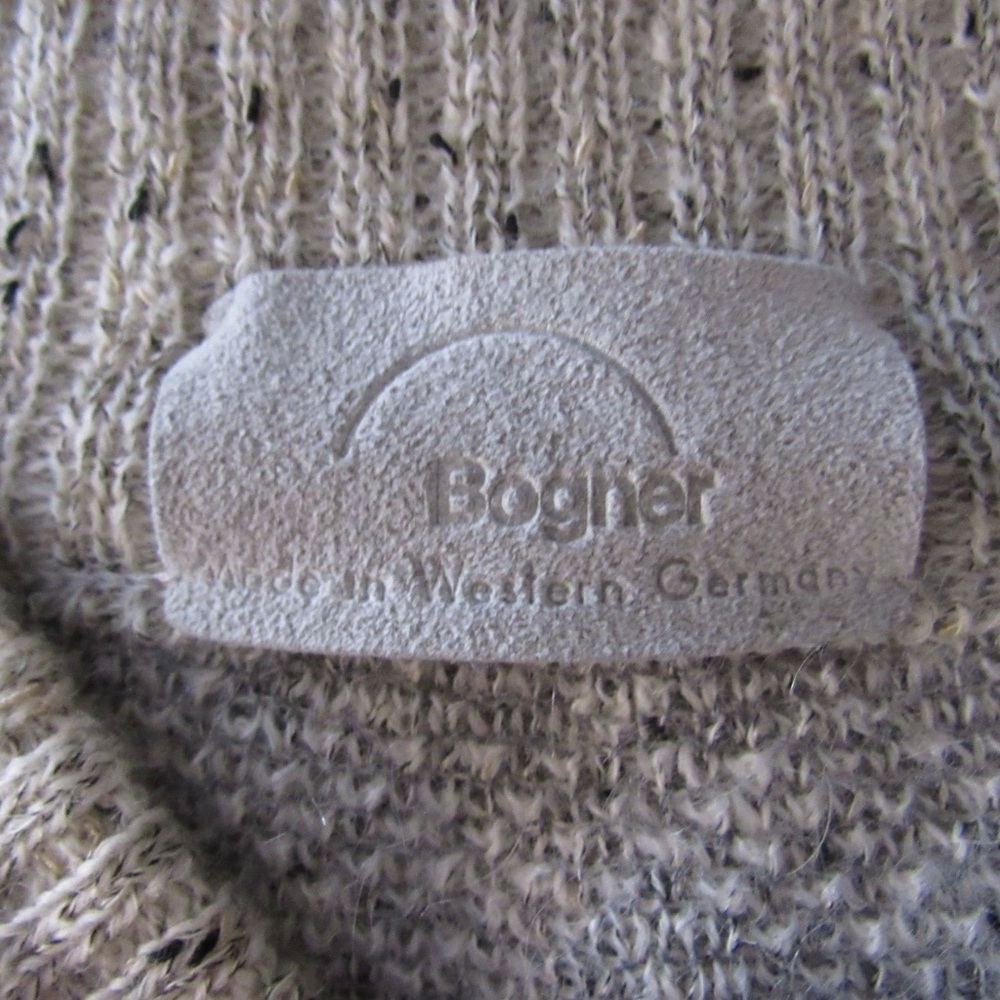 Bogner Vintage Cardigan Sweater Medium Snowflake Dogs Sled Wool Fair Isle Chunky - Picture 12 of 12
